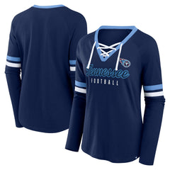Women's Won and Done Lace-Up Long Sleeve Fashion Top - Tennessee Titans Tops