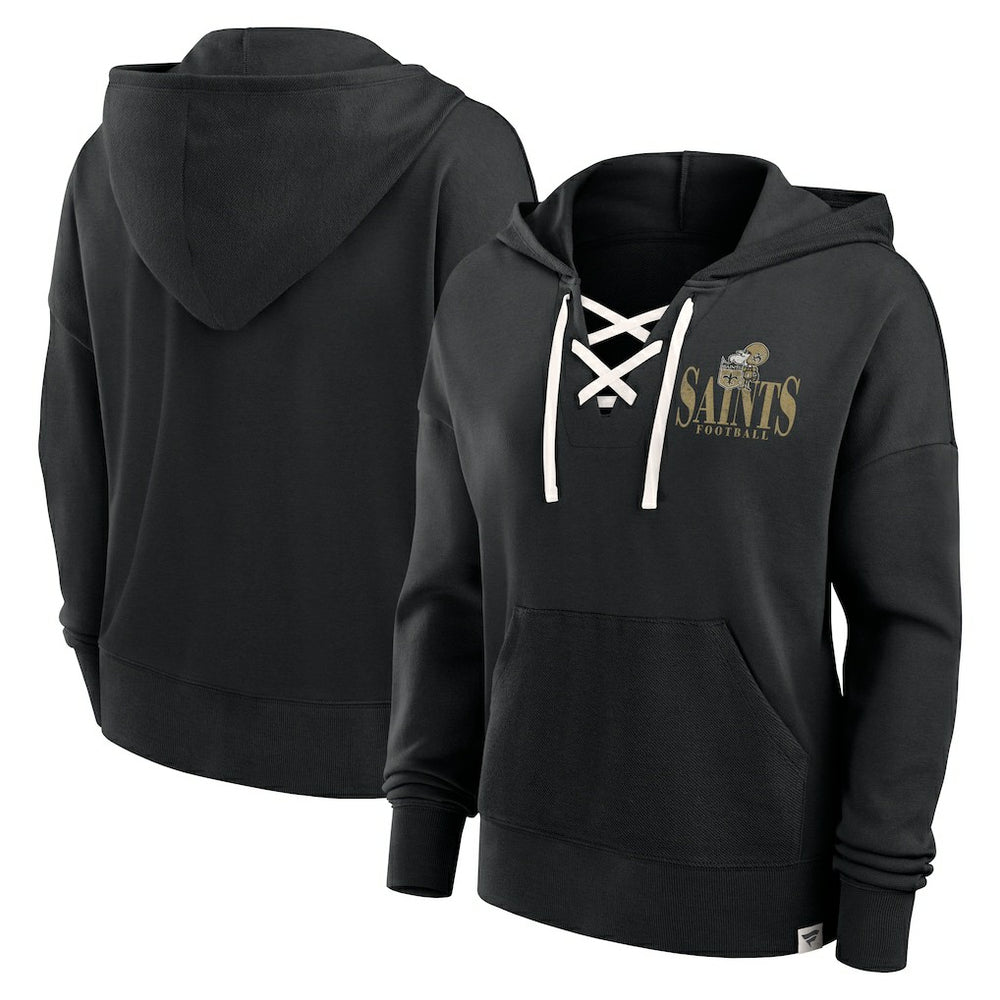 Women's Blitz Left Lace-Up Pullover Hoodie - New Orleans Saints Hoodies