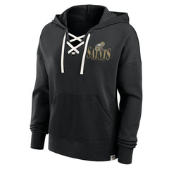 Women's Blitz Left Lace-Up Pullover Hoodie - New Orleans Saints Hoodies