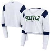 Women's Stretch Cropped Fashion Long Sleeve T-Shirt - Seattle Seahawks T-shirts