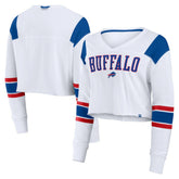 Women's Stretch Cropped Fashion Long Sleeve T-Shirt - Buffalo Bills T-shirts