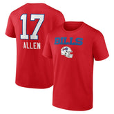 Josh Allen Team Wordmark Player Name & Number T-Shirt - Buffalo Bills T-shirts