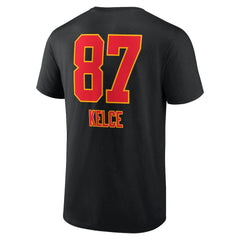 Travis Kelce Team Wordmark Player Name & Number T-Shirt - Kansas City Chiefs T-shirts
