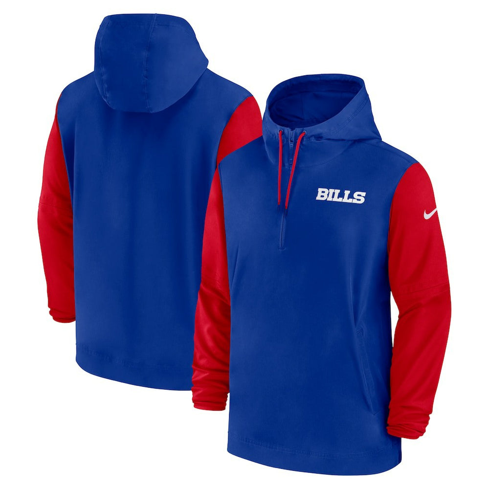 2024/25 Sideline Pre-Game Player 1/2-Zip Hoodie Jacket - Buffalo Bills Hoodies