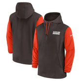 2024/25 Sideline Pre-Game Player 1/2-Zip Hoodie Jacket - Cleveland Browns Hoodies