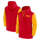 2024/25 Sideline Pre-Game Player 1/2-Zip Hoodie Jacket - Kansas City Chiefs Hoodies
