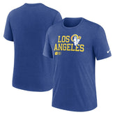 Overlap Lockup Tri-Blend T-Shirt - Los Angeles Rams T-shirts