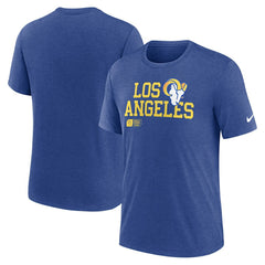Overlap Lockup Tri-Blend T-Shirt - Los Angeles Rams T-shirts