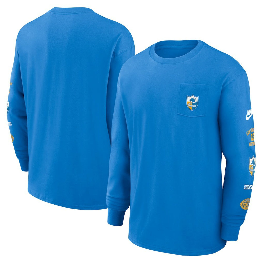 Rewind Heavy Max90 Pocket Long Sleeve T-Shirt - Los Angeles Chargers T-shirts