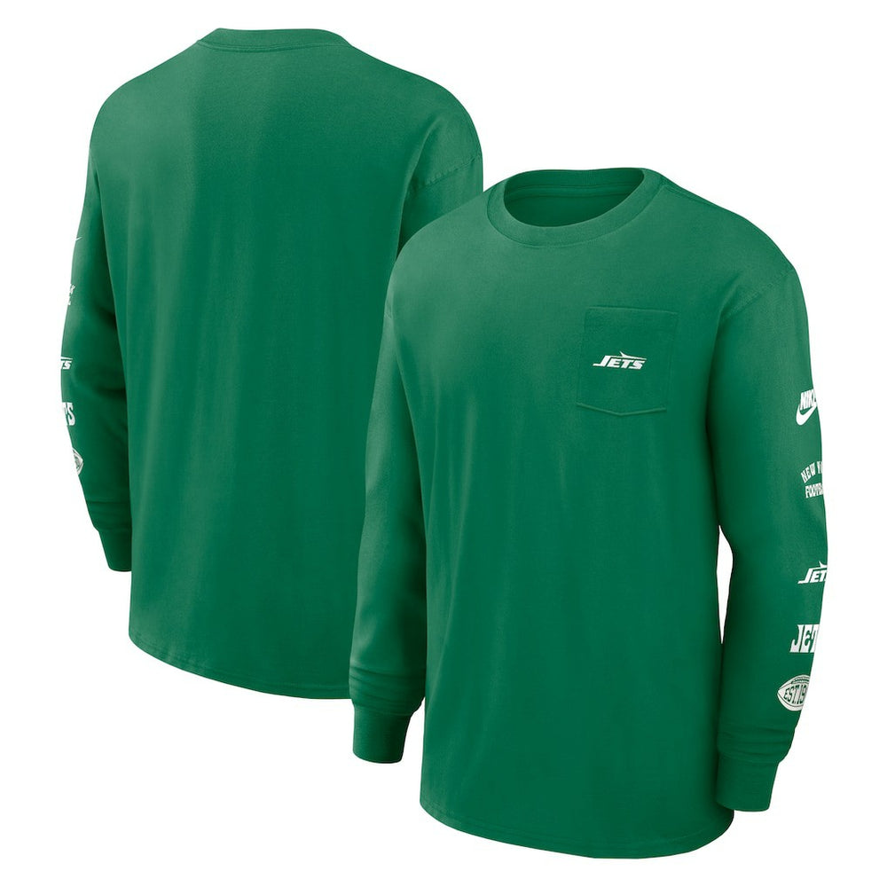 Rewind Heavy Max90 Pocket Long Sleeve T-Shirt - New York Jets T-shirts