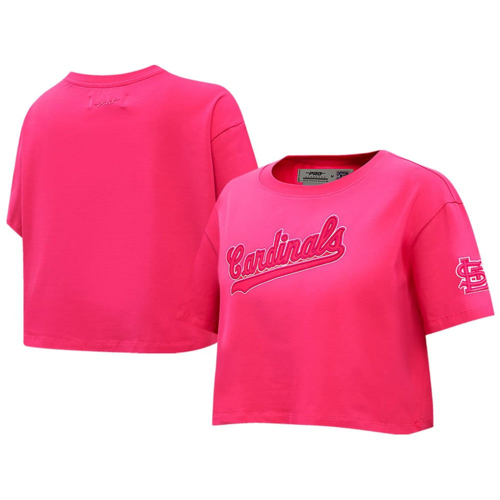 Pink St. Louis Cardinals Pro Standard Women's Triple Pink Boxy Cropped T-Shirt