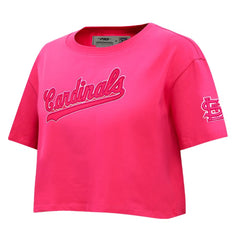 Pink St. Louis Cardinals Pro Standard Women's Triple Pink Boxy Cropped T-Shirt