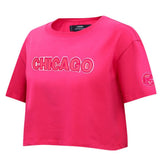 Pink Chicago Cubs Pro Standard Women's Triple Pink Boxy Cropped T-Shirt