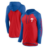 Red/Royal Philadelphia Phillies Fanatics Women's Script Sleeve Full-Zip Hoodie