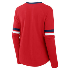 Red St. Louis Cardinals Fanatics Women's Won & Done Raglan Lace-Up Long Sleeve T-Shirt