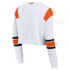 White San Francisco Giants Fanatics Women's Stretch Cropped Fashion Long Sleeve T-Shirt