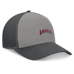 Gray/Graphite Los Angeles Angels Fanatics A-Frame Trucker Adjustable Hat