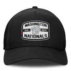 Black Washington Nationals Fanatics Team Patch A-Frame Trucker Snapback Hat