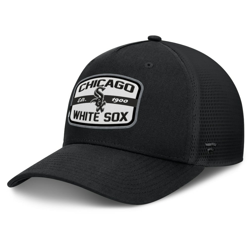 Black Chicago White Sox Fanatics Team Patch A-Frame Trucker Snapback Hat