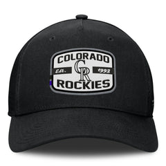 Black Colorado Rockies Fanatics Team Patch A-Frame Trucker Snapback Hat