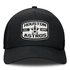 Black Houston Astros Fanatics Team Patch A-Frame Trucker Snapback Hat