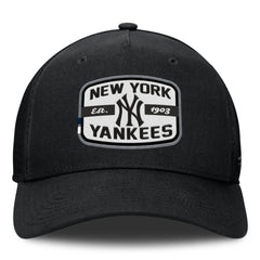 Black New York Yankees Fanatics Team Patch A-Frame Trucker Snapback Hat
