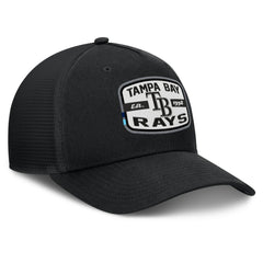 Black Tampa Bay Rays Fanatics Team Patch A-Frame Trucker Snapback Hat