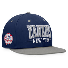 Navy/Gray New York Yankees Fanatics Fundamental Bold Snapback Hat