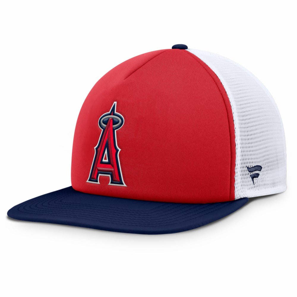 Red/White Los Angeles Angels Fanatics Fundamental Foam Front Snapback Hat