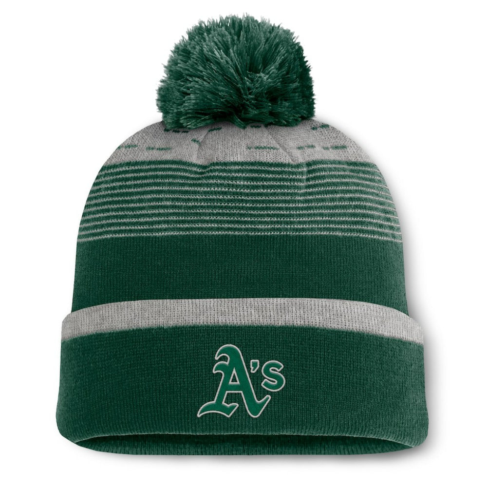 Green Athletics Fanatics Fundamental Gradient Cuffed Knit Hat with Pom