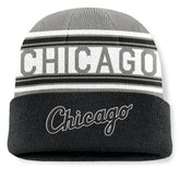 Black Chicago White Sox Fanatics Fundamental Team Stripe Cuffed Knit Hat