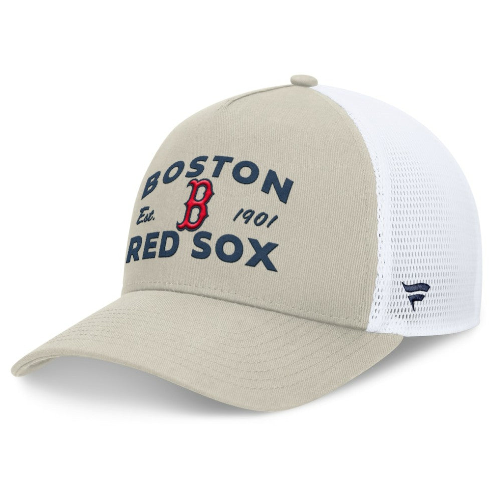 Stone Boston Red Sox Fanatics A-Frame Trucker Adjustable Hat
