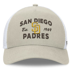 Stone San Diego Padres Fanatics A-Frame Trucker Adjustable Hat