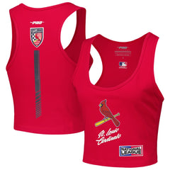 Red St. Louis Cardinals Pro Standard Women's Fast Lane Fitted Tri-Blend Cropped Tank Top
