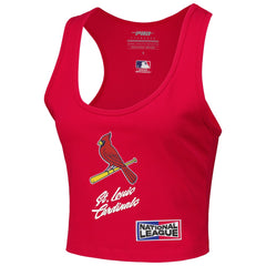 Red St. Louis Cardinals Pro Standard Women's Fast Lane Fitted Tri-Blend Cropped Tank Top