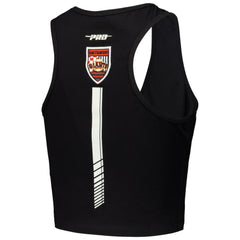 Black San Francisco Giants Pro Standard Women's Fast Lane Fitted Tri-Blend Cropped Tank Top