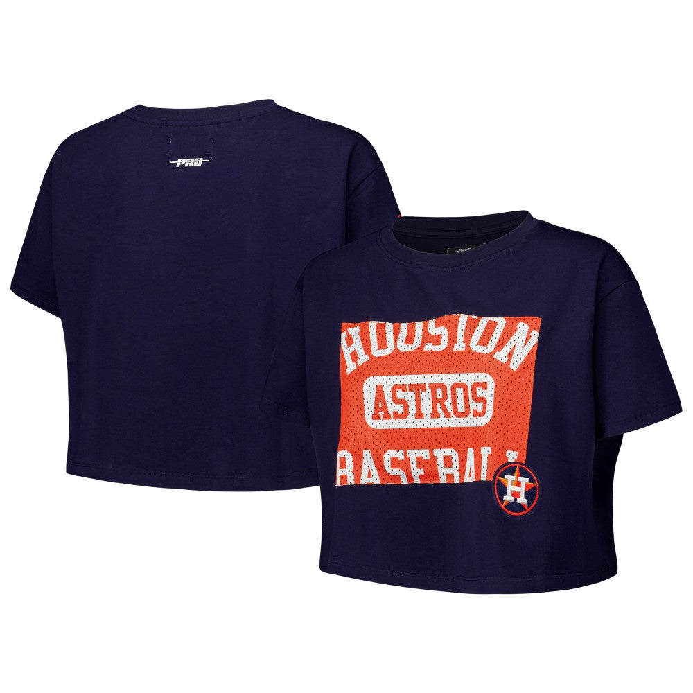 Navy Houston Astros Pro Standard Women's Made To Play Boxy Cropped T-Shirt