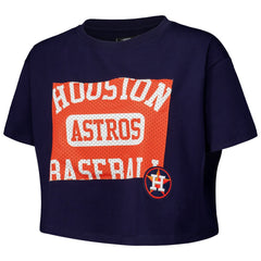 Navy Houston Astros Pro Standard Women's Made To Play Boxy Cropped T-Shirt