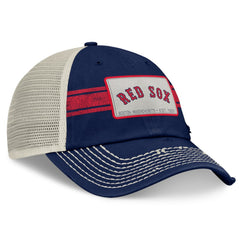 Navy/Natural Boston Red Sox Fanatics Heritage Stripe Trucker Adjustable Hat