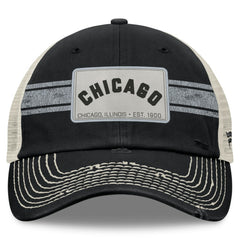 Black/Natural Chicago White Sox Fanatics Heritage Stripe Trucker Adjustable Hat