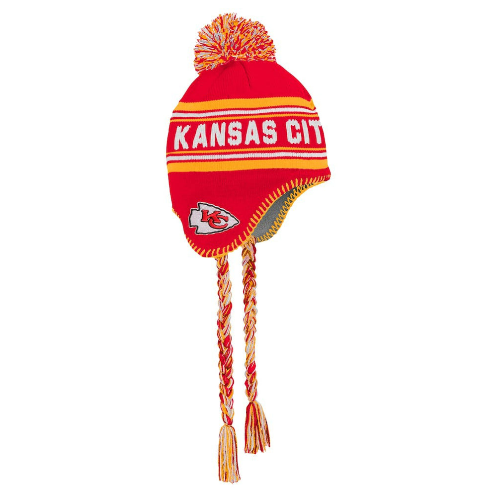 Youth Jacquard Tassel Knit Hat with Pom - Kansas City Chiefs Hats