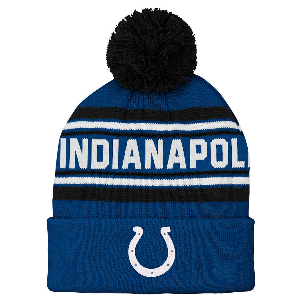 Preschool Jacquard Cuffed Knit Hat with Pom - Indianapolis Colts Hats