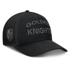 NHL Vegas Golden Knights Fanatics Authentic Pro Road Stack Text A-Frame Adjustable Hat