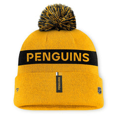 NHL Pittsburgh Penguins Fanatics Women's Authentic Pro Rink Cuffed Knit Hat with Pom