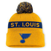 NHL St. Louis Blues Fanatics Women's Authentic Pro Rink Cuffed Knit Hat with Pom
