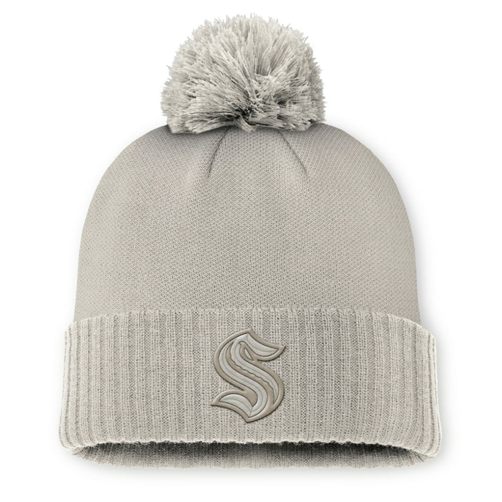 NHL Seattle Kraken Fanatics Women's Authentic Pro Road Cuffed Knit Hat with Pom