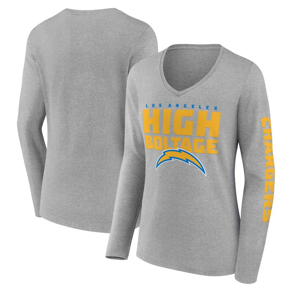 Hometown Sweep Long Sleeve V-Neck T-Shirt - Los Angeles Chargers T-shirts