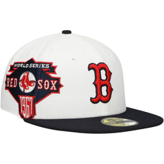 White/Navy Boston Red Sox New Era Major Sidepatch 59FIFTY Fitted Hat