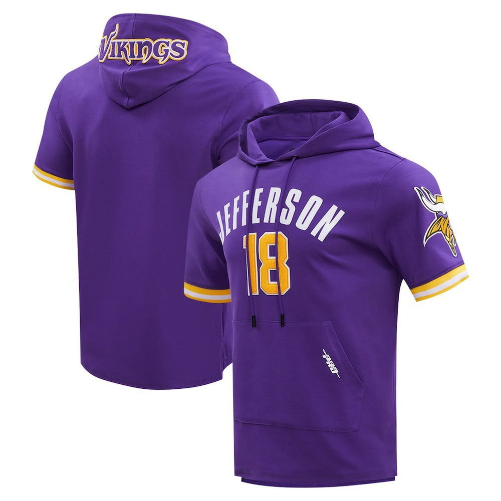 Justin Jefferson Pro Standard Player Name & Number Hoodie T-Shirt - Minnesota Vikings Hoodies
