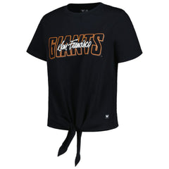 Black San Francisco Giants The Wild Collective Women's Twist Front T-Shirt